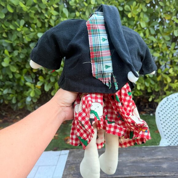 Vintage Lot Primitive Folk Art Handmade Dolls Snowman Santa Gingerbread Girl Boy - Picture 13 of 15